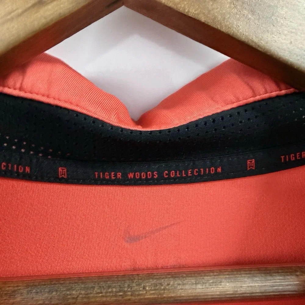 Nike Tiger Woods Collection Dri-FIT Golf Polo Shirt Mens 2XL Coral Stripe